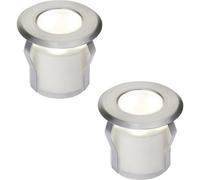 Loops 2 PACK Recessed Decking IP67 Guide Light - 0.8W Cool White LED - Stainless Steel in Metallics Loops Metallics