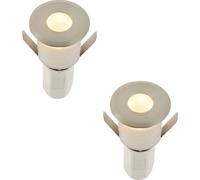 Loops 2 PACK Recessed Decking IP67 Guide Light - 1.2W Warm White LED - Satin Nickel in Metallics Loops Metallics