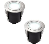 2 PACK Recessed IP67 Guide Light - 1.2W Daylight White LED - Stainless Steel