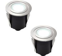 Loops 2 PACK Recessed IP67 Guide Light - 1.2W Daylight White LED - Stainless Steel in Metallics Loops Metallics