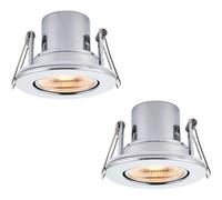 Loops 2 PACK Recessed Tiltable Ceiling Downlight - 8.5W Warm White LED Chrome Plate Loops White