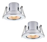 2 PACK Recessed Tiltable Ceiling Downlight - 8.5W Warm White LED Chrome Plate