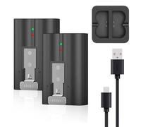 2 Pack Rechargeable Doorbell Batteries for Ring Video Doorbell 2/3/3Plus/4 with Charger Station, Quick Release Battery Replacement for Stick Up Cam and Spotlight Cam Battery 3.65V 6040mAh