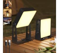 2 Pack Rechargeable LED Camping Light, 4000mAh Dimmable Lanterns with Clip & 360° Adjustable Stand, 2-in-1 Flashlight Emergency Lights for Home Power Outages, Hurricane Survival, Outdoor Hiking