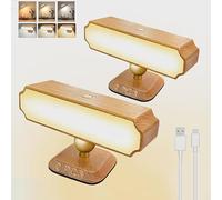 2 Pack Rechargeable Wall Sconces LED Wall Lights, Wireless Magnetic Wall Mounted Lamp, Dimmable & Rotatable led Wall Lights for Bedroom,Living Room [Energy Class F]