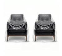 2 Pack Recliner Chair Covers for Moving & Storage, 4 Mil Thick Plastic Chair Cover Protectors, Waterproof Clear Furniture Cover for Armchair Furniture, Heavy Duty Cat Scratching Protector, 65x43x35"