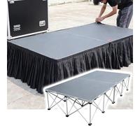 2 Pack Rectangle Stage Platform for Events, 122x244 100x200 30x60 cm Large Small Heavy Duty Splicing Stages with 20 40 60 80 100 cm High Telescopic Legs Stand(H - 39 in/100 cm,12x12in/30x30cm)