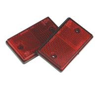 2 PACK Red Oblong Reflex Reflector - 75 x 10 x 46mm - E-Approved - Screw On