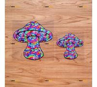 2 Pack Reflective, 10.2cm, 15.2cm - Rainbow Psychedelic Mushrooms Magic Sticker Decal Vinyl - for Car Boat Laptop Cup