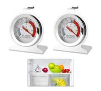 2 Pack Refrigerator Freezer Thermometer, Fridge Thermometers Stainless Steel, Large Dial with Easy Read Display, Temperature Gauge for Cooler, Includes Hook, -20 to 80℉ (-30 to 30℃)