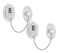 2 Pack Refrigerator Lock - Heavy Duty 3 Digit Cable Fridge Lock, Child Proof Cabinet Locks(White)