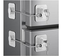 2 Pack Refrigerator Locks, Child Proof Door Fridge Locks for Kitchen Freezer, Cabinets and Drawers, Air Oven Air Fryer, Closets, Windows-No Tools Need or Drill (Patent) (2 Pack-White Lock)