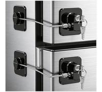 2 Pack Refrigerator Locks with 4 Keys, Child Safety Lock for Fridge Door Locks, Cabinets, Freezer, Desk Drawers, Wardrobes, Closets, Windows-No Tools Need or Drill (Patent)
