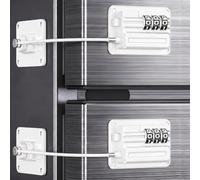 2 Pack Refrigerator Locks with Combination, Child Safety Fridge Lock for Cabinets, Freezer, Desk Drawers, Wardrobes, Closets, Windows, Baby Proofing Door Lock with Code for Kids