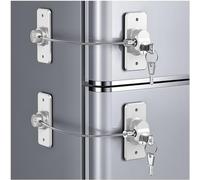 2 Pack Refrigerator Locks with Keys for Kids, Toddlers and Adults, Self Adhesive Child & Baby Proofing Fridge Latch for Fridge, Cabinets and Drawers, Oven, Windows (UK-Patent) (2 Pack White)