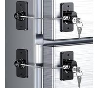 2 Pack Refrigerator Locks with Keys for Kids, Toddlers and Adults, Self Adhesive Child & Baby Proofing Fridge Latch for Fridge, Cabinets and Drawers, Oven, Windows (UK-Patent) (2 Pack Black)