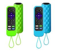 2 Pack Remote Case Compatible with Roku TCL Hisense Remote Controls,Silicone Protective Controller Sleeve for Roku Express 4K - Streaming Stick+Glow in The Dark