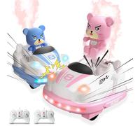 2 Pack Remote Control Battle Bumper Car Toys - Boy Toys Two-Player Battle, Collision, Ejection Robot, with Spray, Various Lighting Changes and Music, Remote Control Car for Toddlers 1-3 (Pink + blue)