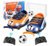 2 Pack Remote Control Car Soccer Shoes Remote Control Bumper Car with Mini Football Goal Light Effects RC Race Vehicles Playset for 3 4 5 6 7 8 Year Old Kids Boys Girls Chirstmas Birthday Present