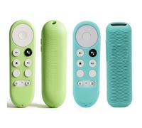 [2 Pack] Remote Control Case for Google Chromecast 2020 4K / Chromecast 2022 HD Case, Non-Slip Silicone Protective Case - Green and Blue