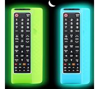 （2 Pack）Remote Cover Case for Samsung TV Remote, Cover for Samsung Remote Control for Smart TV Universal Replacement Silicone Sleeve Skin with Lanyard Glow in The Dark - Blue and Green