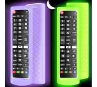 2 Pack Remote Cover for LG TV, Silicone Protective Case for LG AKB75095307 AKB75375604 AKB74915305 Anti-Slip Remote Sleeve for LG LCD LED HDTV 3D 4K OLED Glow in Dark（Glow Green and Glow Purple）