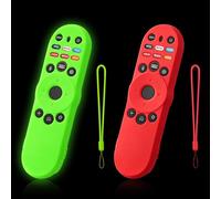 2-Pack Remote Cover for VIZIO XRT270 Remote, Glowing in the Dark, Anti-Slip Silicone Case with Lanyard, Glow Green & Red