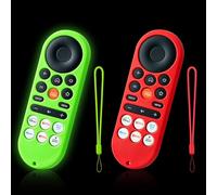 2-Pack Remote Cover for VIZIO XRT281 Remote, Glowing in the Dark, Anti-Slip Silicone Case with Lanyard, Glow Green & Red