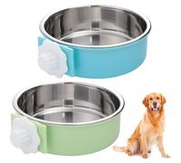 2 Pack Removable Hanging Pet Crate Bowls 6In 750ml for Dogs & Cats