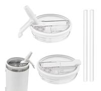 2 Pack Removable Replacement Lids with Flip Straw for Stanley Quencher and ProTour 2025 - Leak-Proof, Spill-proof, Dust-Proof Reusable Accessories Lids