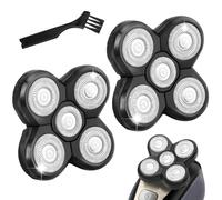 2 Pack Replacement Blades for Freebird Head Shaver | 5-Blade Electric Razor Refills for Bald Men Freedom Grooming + 1 Cleaning Brush