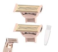 2 Pack Replacement Body Razor head Compatible with Finish Touch Flawless Nu Razor Replacement Blades incude a clean brush,Rose Gold