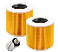 2 Pack Replacement Cartridge Filter for Karcher WD2 WD3 WD3P, Round Insert for Wet And Dry Vacuum Cleaner MV2 MV3 A2004 64145520