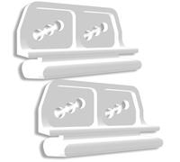 2 Pack Replacement Door Slides for Metal Sheds - Compatible with Yardmaster, Treco, More - Heavy-Duty - Smooth Sliding Rails - UK Made - White Garden Shed Sliders