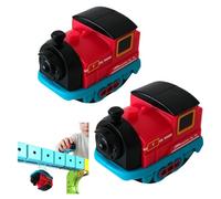 2 Pack Replacement Electric Train Cars, USB Rechargeable Add-On for Electric Train Set Tracks, Cannot Operate Alone, Tracks & Cable Not Included, E-lectric Trains Cars Gift