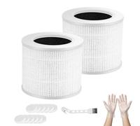 2 Pack Replacement Filter for Levoit Core Mini Air Purifier, 3-in-1 H13 True HEPA Air Filter, 2 Pcs Filter + 12pcs Aroma Pads + 1Pcs Bursh +2 Pair Gloves (2 Pack)