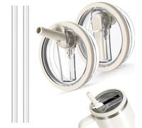 2 Pack Replacement Lid for 40oz Stanley Tumbler, Leak-Proof Design with Straw, Durable & Eco-Friendly Material, No-Spill Lid for Stanley Adventure Quencher Cup, Cream White