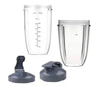 2-Pack Replacement Parts Upgrade 32oz& 24oz Cups with 2-Pack Flip-Top to-Go-Lid Compatible with NutriBullet 600w/900w Blender Accessory