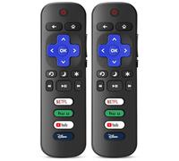 2 Pack Replacement Remote Control Only for Roku TV, Compatible with All TCL/Hisense/Onn/Sharp/Philips / (Not for Roku Stick, Box or Speaker)((Obsidian Black)