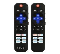 (2-Pack) Replacement Remote for Roku TV with Shortcuts for Netflix/YouTube/Hulu/Disney+, Compatible with TCL/Hisense/Sharp/Philips/Onn/Element TVs