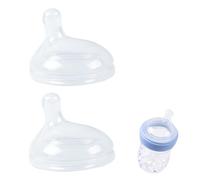 2 Pack Replacement Silicone Nipples Compatible with Nuk Simply Natural Bottle, BPA-Free, Anti-Colic Air System (S, Slow Flow)