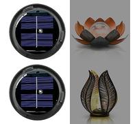 2 Pack Replacement Solar Light Parts, Warm White LED Waterproof Bottom Kit for Outdoor DIY Lotus Crackle Glass Globe Lamp