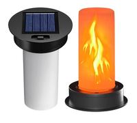 2 Pack Replacement Solar Light Tops with Flickering Flame, Waterproof Outdoor Solar Light Parts for Hot Air Balloon Lanterns (Fits 2.87 to 3.35 Inch Openings), Replacement Kit for Garden Patio Decor