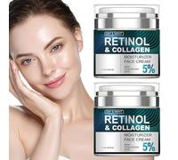 2 Pack Retinol Cream Anti Wrinkle Face Cream, Anti Aging Collagen Cream with 5% Hyaluronic Acid, Reduces Wrinkles, Advanced Retinol Moisturizer, 24 hr Skincare for Most Skin Types - 50mlx2