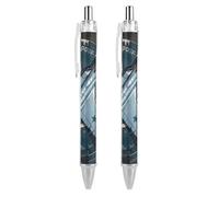 2 Pack Retractable Black Ballpoint Pens for Smooth Writing 0.5mm Fine Point Fineliner Refillable Quick Dry Gel Ink Air Force Fighter Jet Rollerball Pens Comfort Grip for Journaling Note Taking
