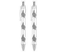 2 Pack Retractable Black Ballpoint Pens for Smooth Writing 0.5mm Fine Point Fineliner Refillable Quick Dry Gel Ink Checkered Flags Race Flag Rollerball Pens Comfort Grip for Journaling Note Taking