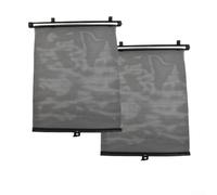 2-Pack Retractable Car Side Sun Shade with Suction Cups - 40x45cm Black PVC Baby and Kids UV Protection Visor for Most Vehicles