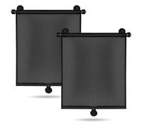 2-Pack Retractable Car Side Window Sun Shades with Reinforced Suction Cups - UV Protection Drop-Down Interior & Stroller Window Shades (40 * 45cm)