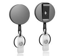 2 Pack Retractable Key chain,Retractable Badge Holder ID Lanyard Reel,Secure Key Attachment to Bag, Purse & Belt - Easy Access to Keys,Tactical ID Card Holder Retractable Reel for Name Card Key chain