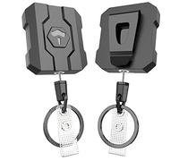2 Pack Retractable Keychain Heavy Duty, Retractable ID Badge Clip Reel, Badge Holder with Belt Clip, 31.5” Steel Cord, 10 oz Rebound